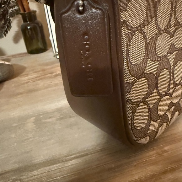 Coach Dark Brown and Gray Crossbody Bag Amelia Saddle Bag - Picture 5 of 6